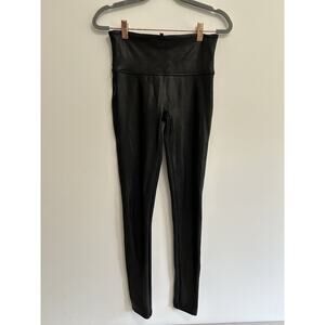 SPANX‎ Faux Leather Shiny LEGGINGS-#2437-BLACK-Size MEDIUM-Actual 26” Waist